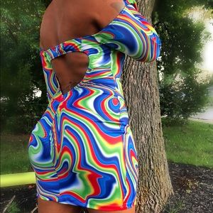 Off the shoulder Colorful Dress